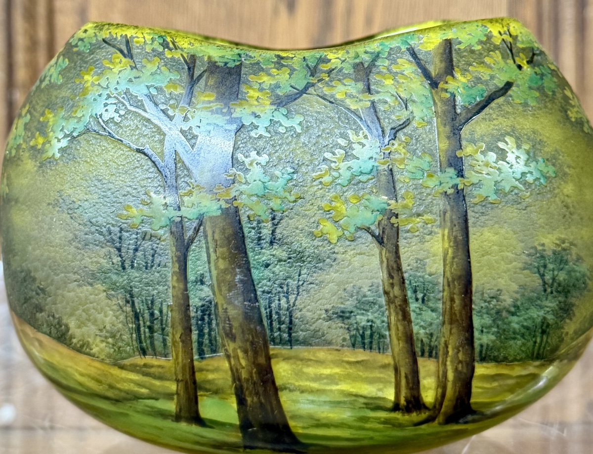 Daum Nancy - VASE EN FORME D’ŒUF À DÉCOR DE PAYSAGE, ÉPOQUE ART NOUVEAU-photo-3