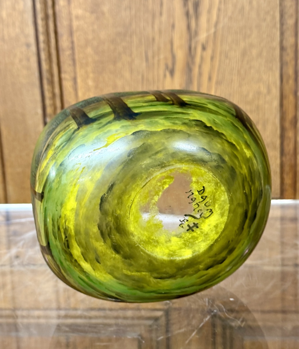 Daum Nancy - VASE EN FORME D’ŒUF À DÉCOR DE PAYSAGE, ÉPOQUE ART NOUVEAU-photo-5
