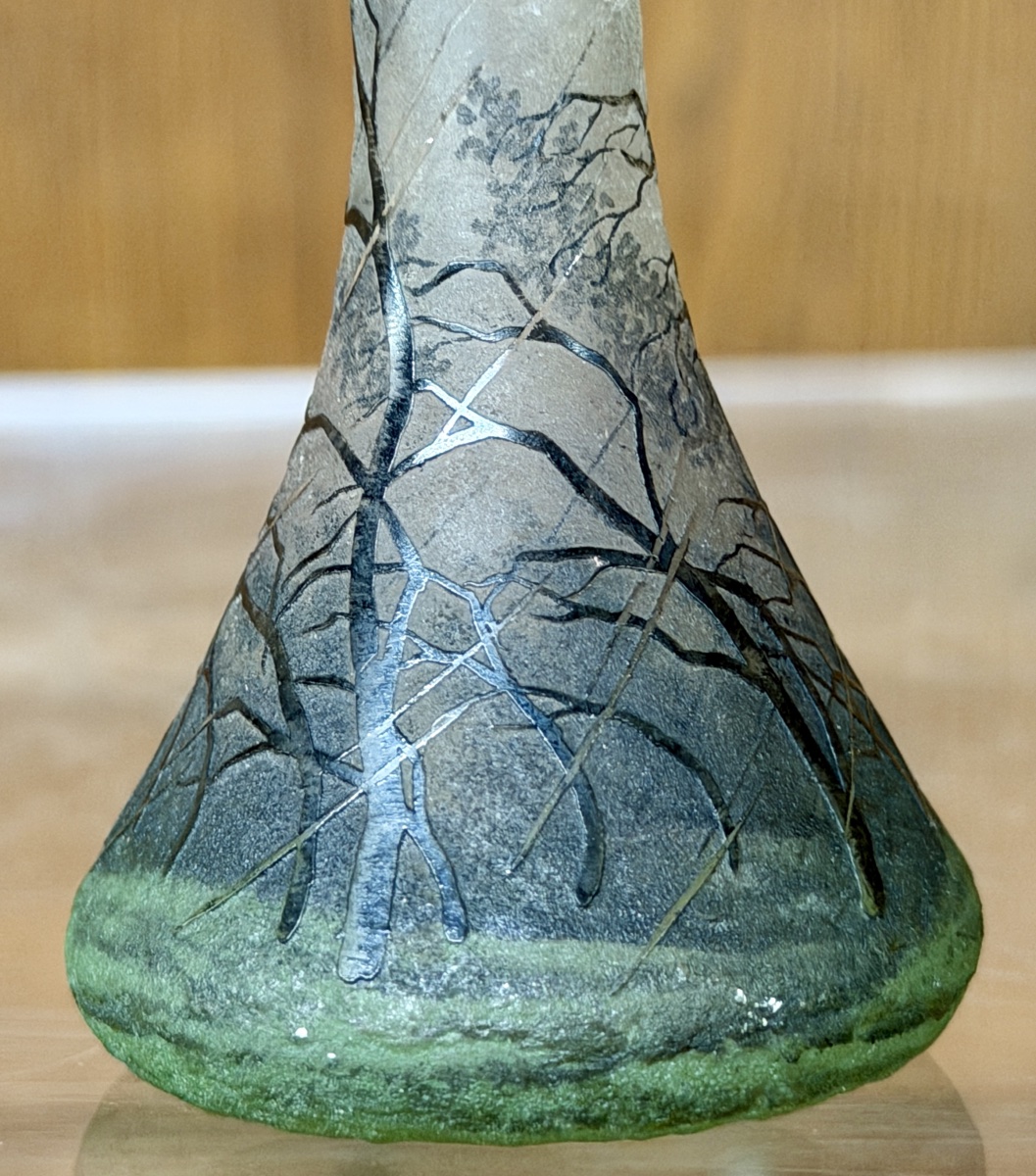 Daum Nancy—small Vase Decorated With A Rainy Landscape, Known As “pluviose.” Art Nouveau Period-photo-3