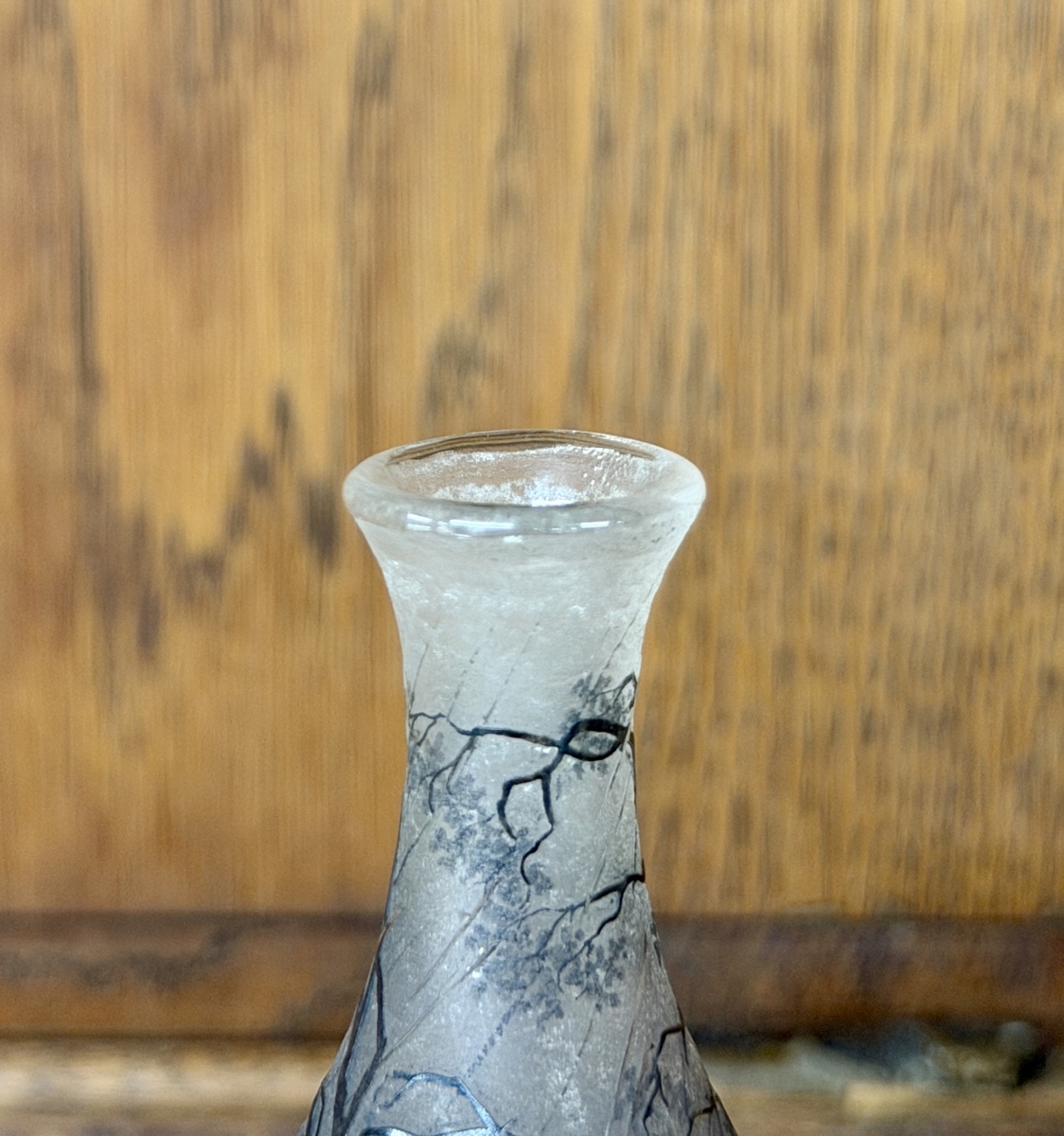 Daum Nancy—small Vase Decorated With A Rainy Landscape, Known As “pluviose.” Art Nouveau Period-photo-3