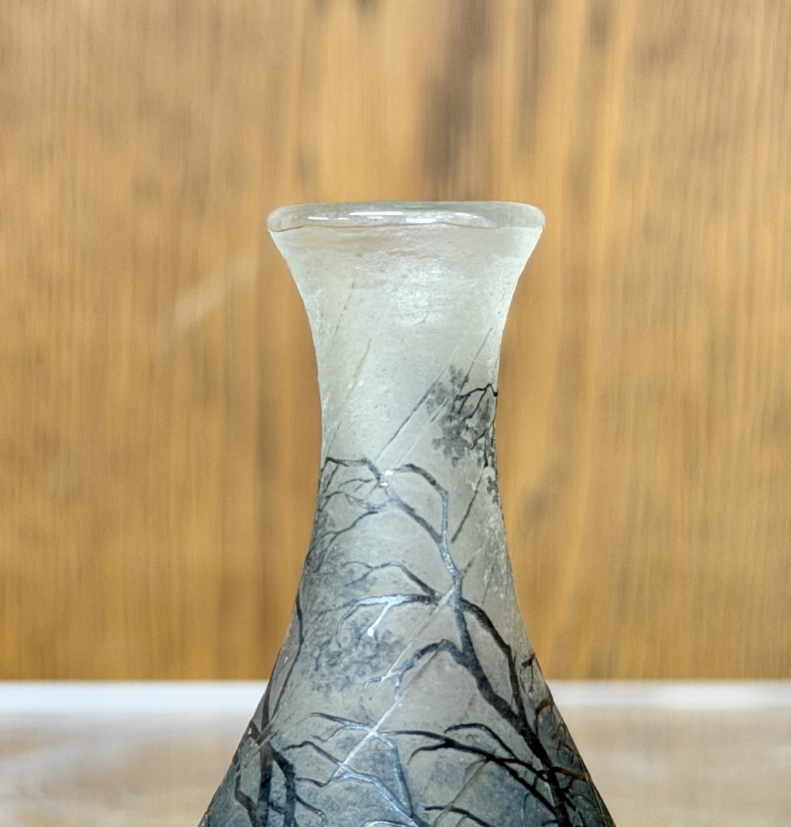 Daum Nancy—small Vase Decorated With A Rainy Landscape, Known As “pluviose.” Art Nouveau Period-photo-6