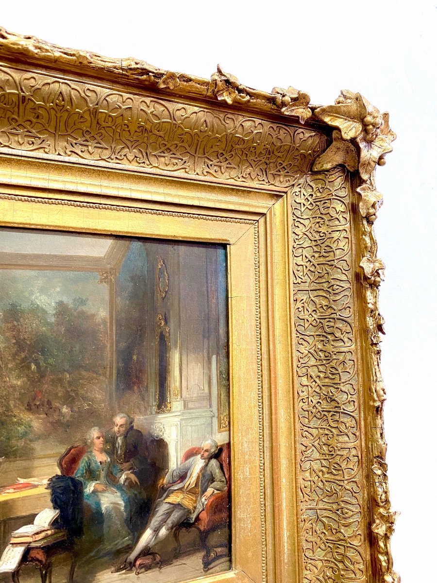 Herman Frederick Carel Ten Kate - The Music Room, Oil On Panel Signed-photo-2