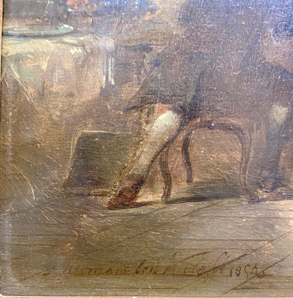Herman Frederick Carel Ten Kate - The Music Room, Oil On Panel Signed-photo-3