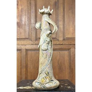 Eduard Stellmacher Pour Amphora, Rare Vase En Céramique a la pieuvre et au crabe. Art Nouveau