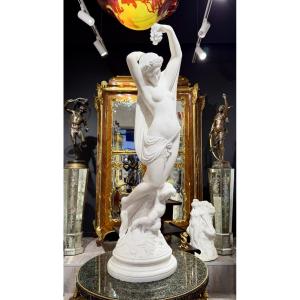 James Pradier (1790-1852) - sculpture de femme en marbre blanc de Carrare, statue vers 1850
