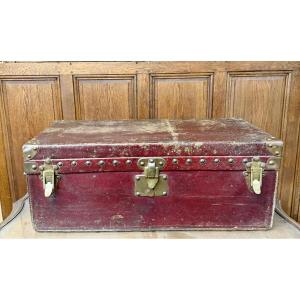 Louis Vuitton - Leather And Wood Suitcase/car Trunk. Art Deco Period, Circa 1920 