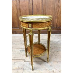 Henry Dasson - Guéridon en marqueterie d’époque Napoléon III