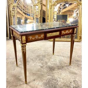 Napoleon III Middle Table Adorned With Gilded Bronzes, Louis XVI Style