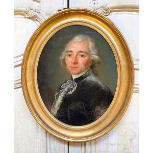 Huile Sur Toile Du XVIIIème Siècle, Portrait d'Homme d'époque Louis XVI