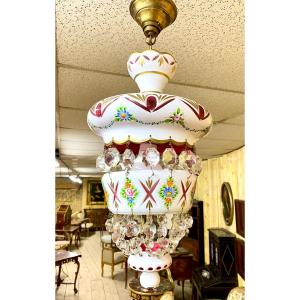 Chandelier Or Lantern Baccarat And Overlay 1960s
