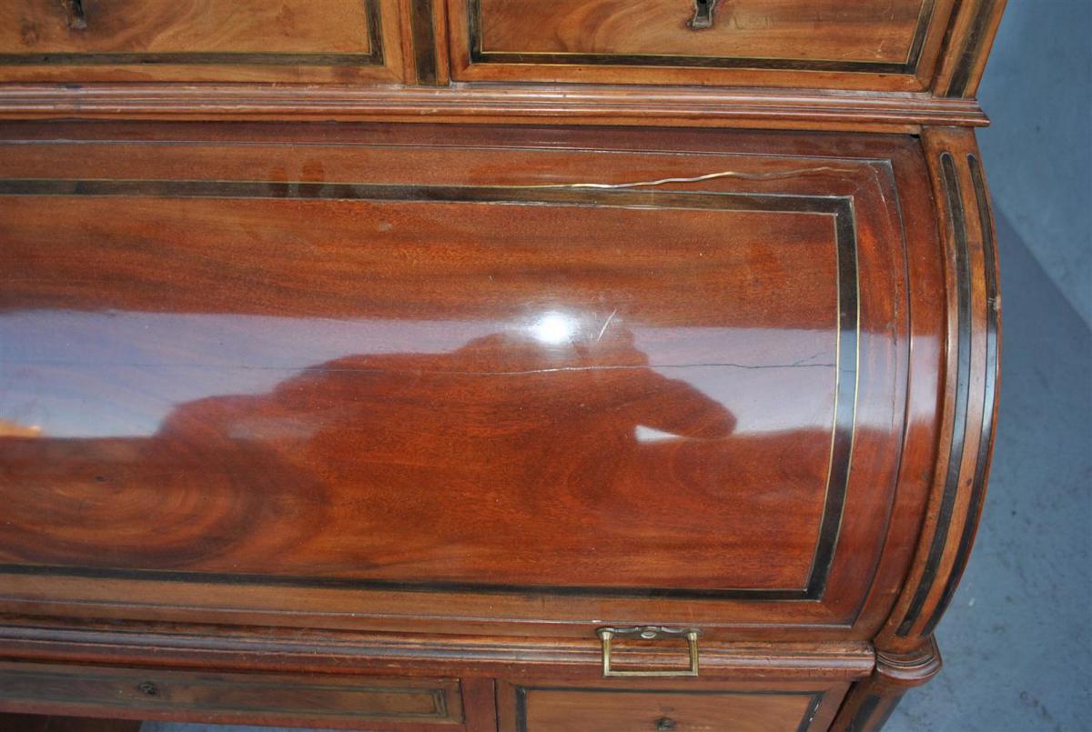 Office Vintage Cylinder Louis XVI Directoire Period Late Eighteenth Mahogany-photo-4