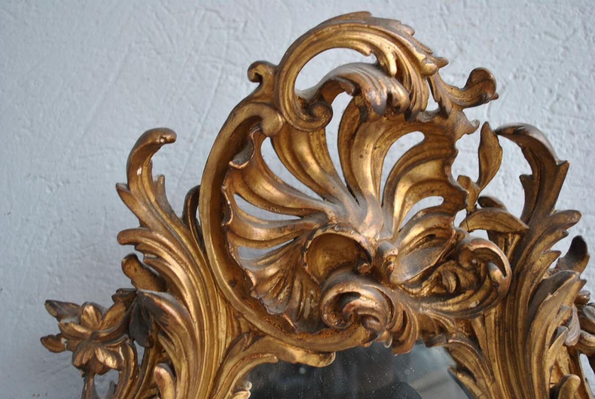 Mirror In Gilded Stucco Rockery XIXth-photo-2