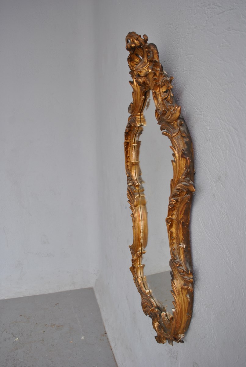 Mirror In Gilded Stucco Rockery XIXth-photo-3