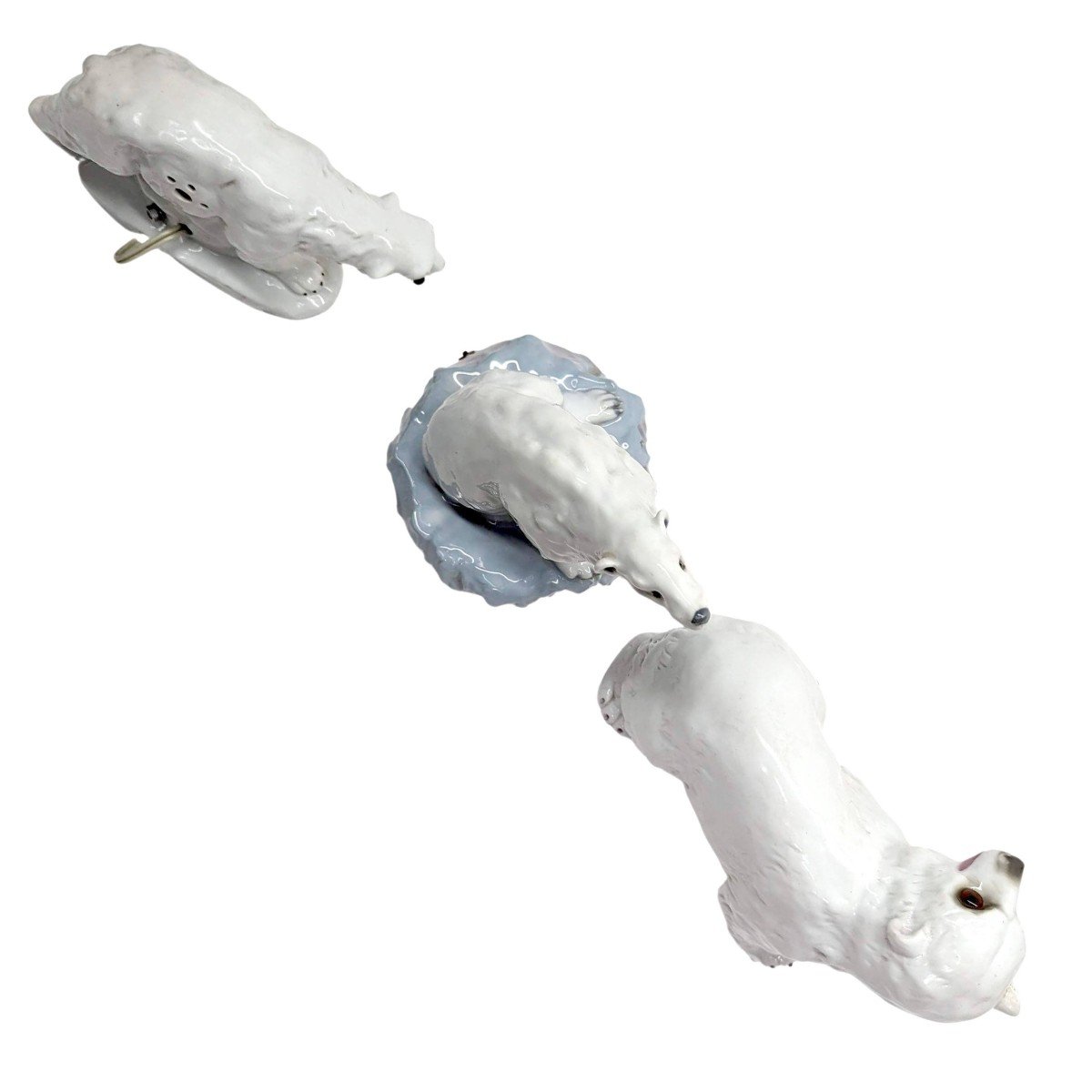 Series Of 3 Art Deco Ceramic Bear Night Lights 1930-photo-1