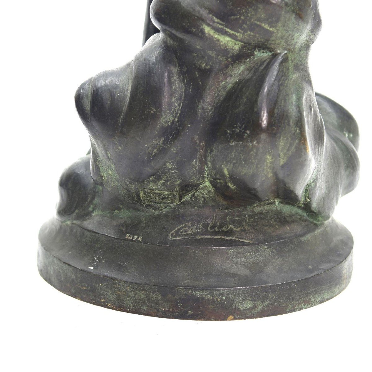 Cupidon Bronze Patine Verte  époque Fin XIXème-photo-6