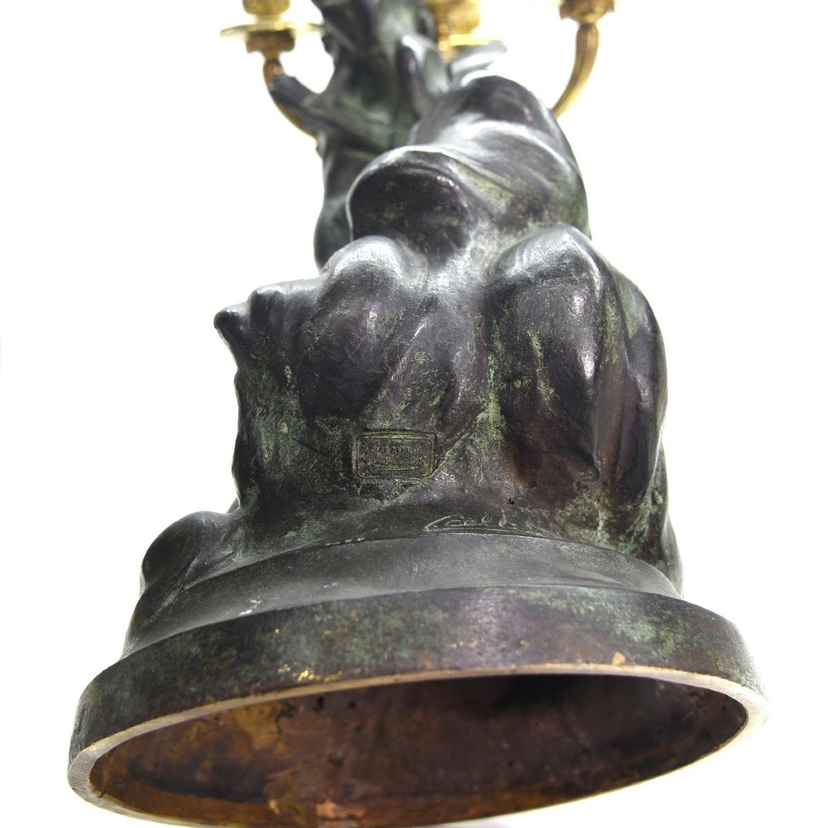 Cupidon Bronze Patine Verte  époque Fin XIXème-photo-7