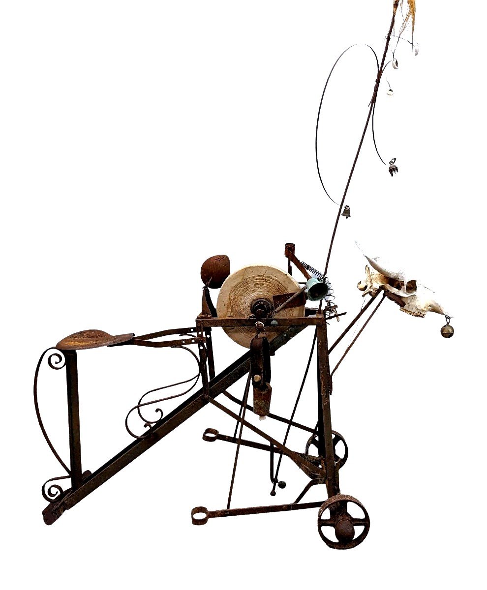 Kinetic And Automated Metal Sculpture By Michel Haillard