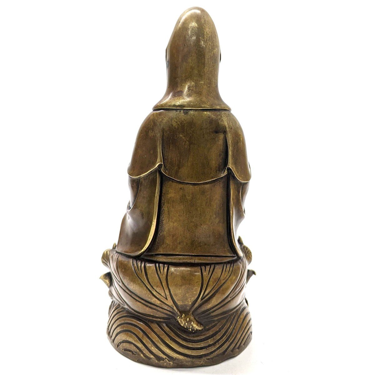 Statuette En Bronze Doré Divinité Asiatique XIXème-photo-3