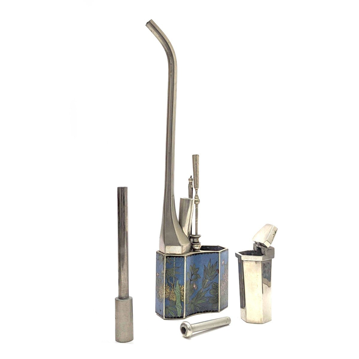 Fake Pair Of Water Pipe In Cloisonne Decor-photo-4