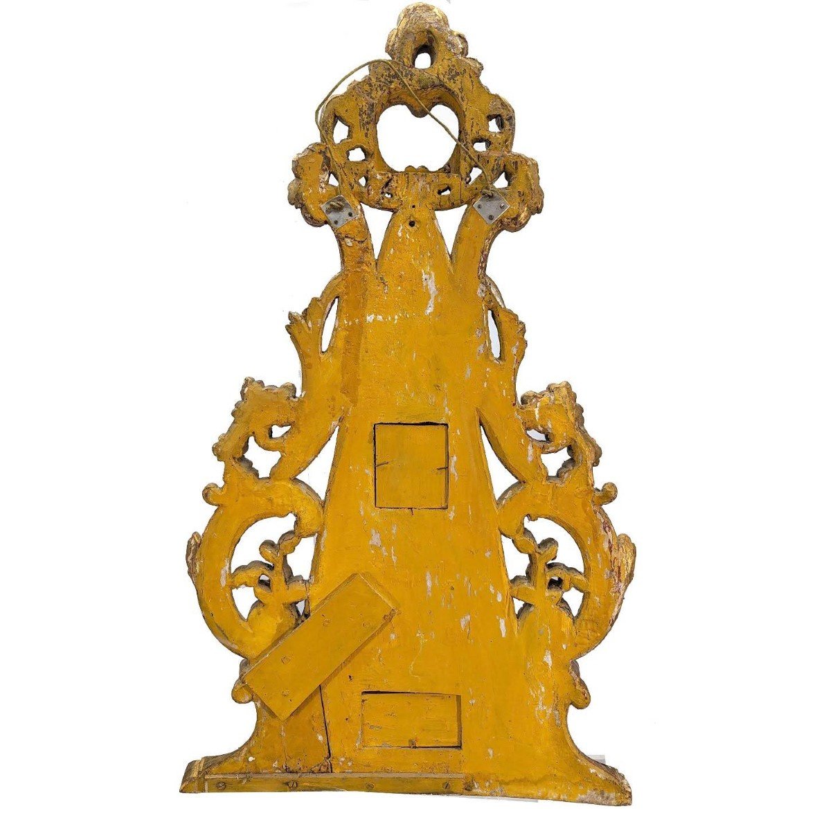 Reliquaire , Ou élément De Boiserie Bois Doré d'époque XVIIIème-photo-4
