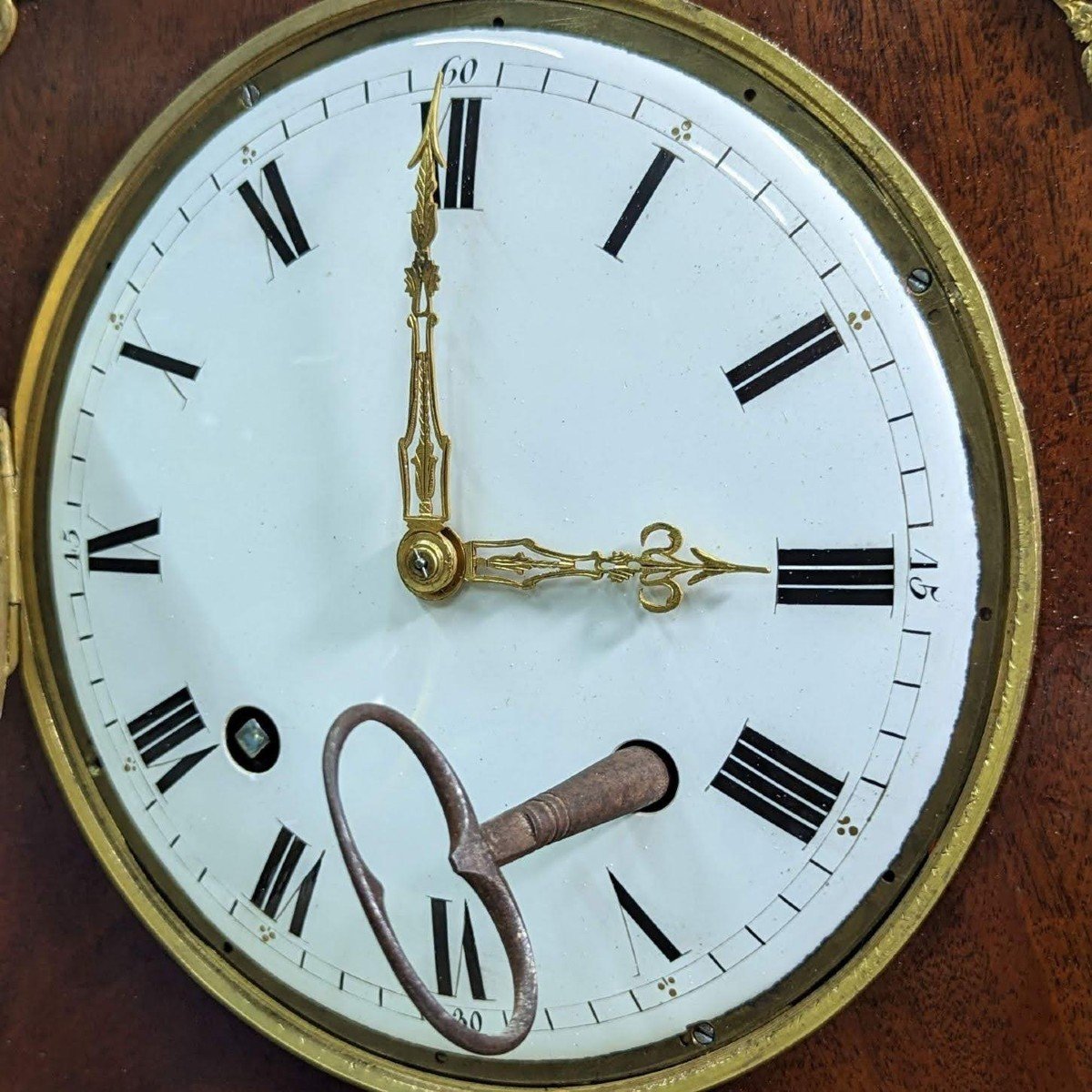 Bollard Clock Mahogany Movement With 3 Bells Guillaume Isidore Champion In Paris-photo-6