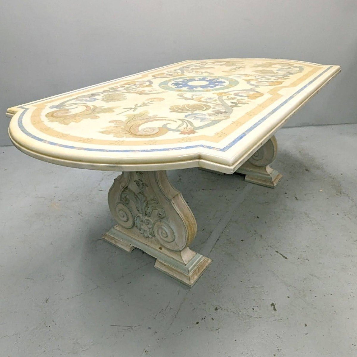 Center Table In Marble And Scagliola-photo-3