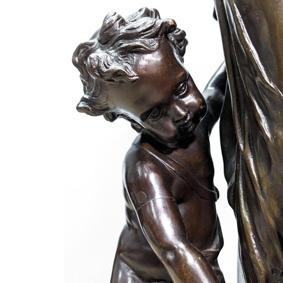Jeune Fille Et Satyre  Groupe  Bronze De Clodion (1738-1814) Sculpture En Bronze à Patine Brune-photo-4