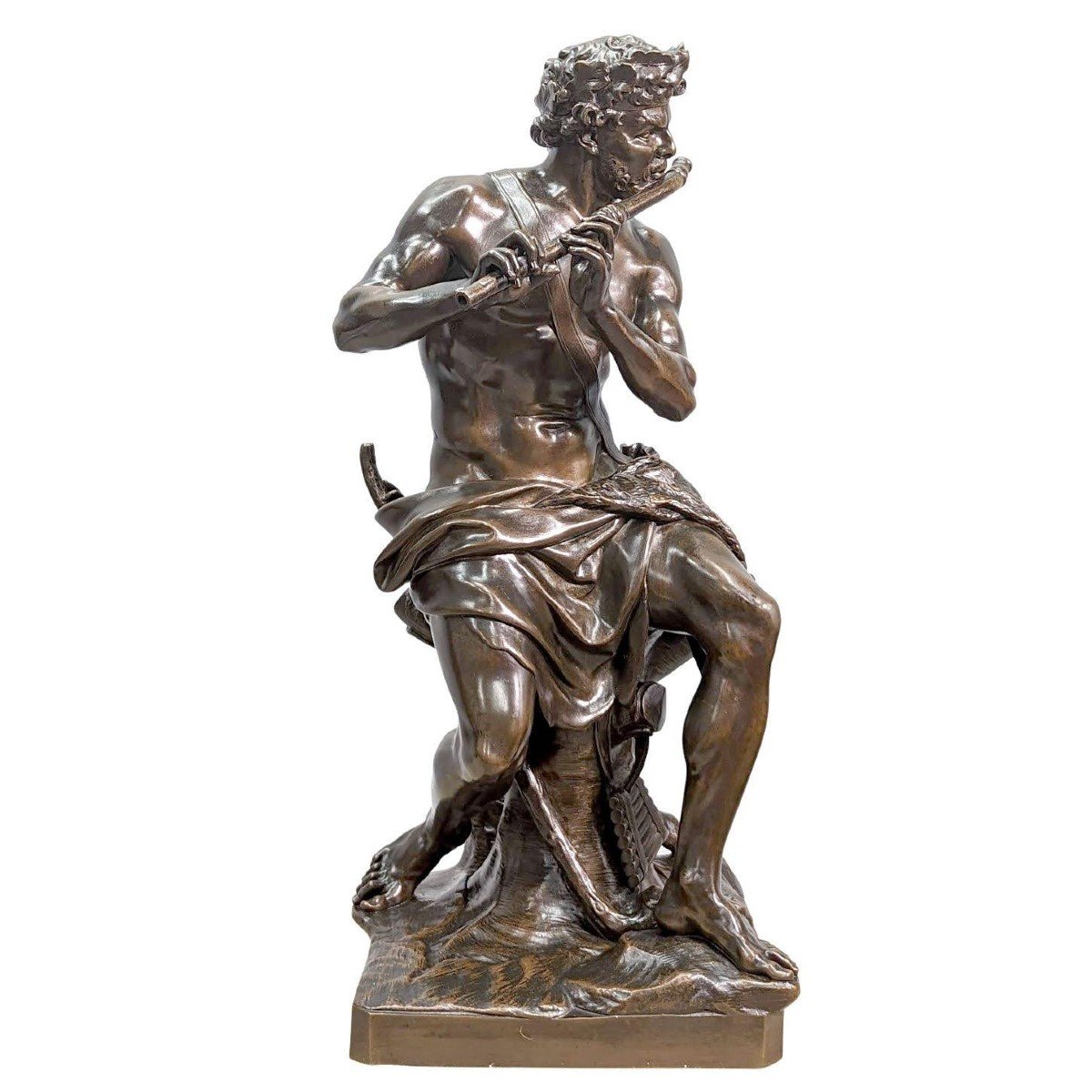 Faune Jouant De La Flûte Antoine Coysevox époque XIXème Barbedienne Fondeur -photo-2