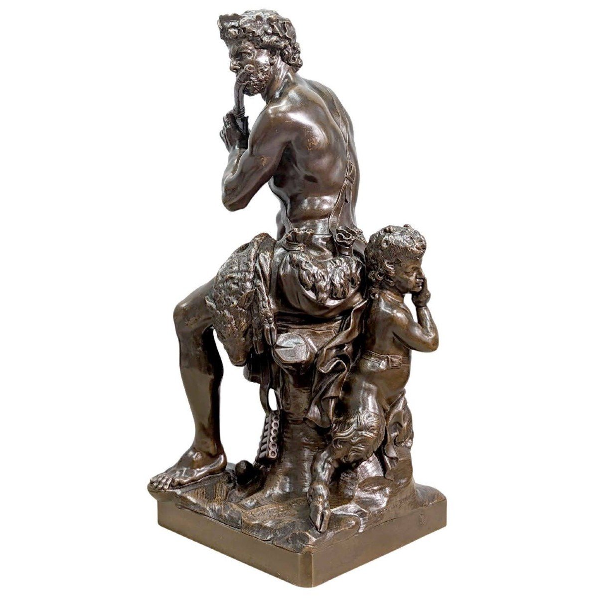 Faune Jouant De La Flûte Antoine Coysevox époque XIXème Barbedienne Fondeur -photo-6
