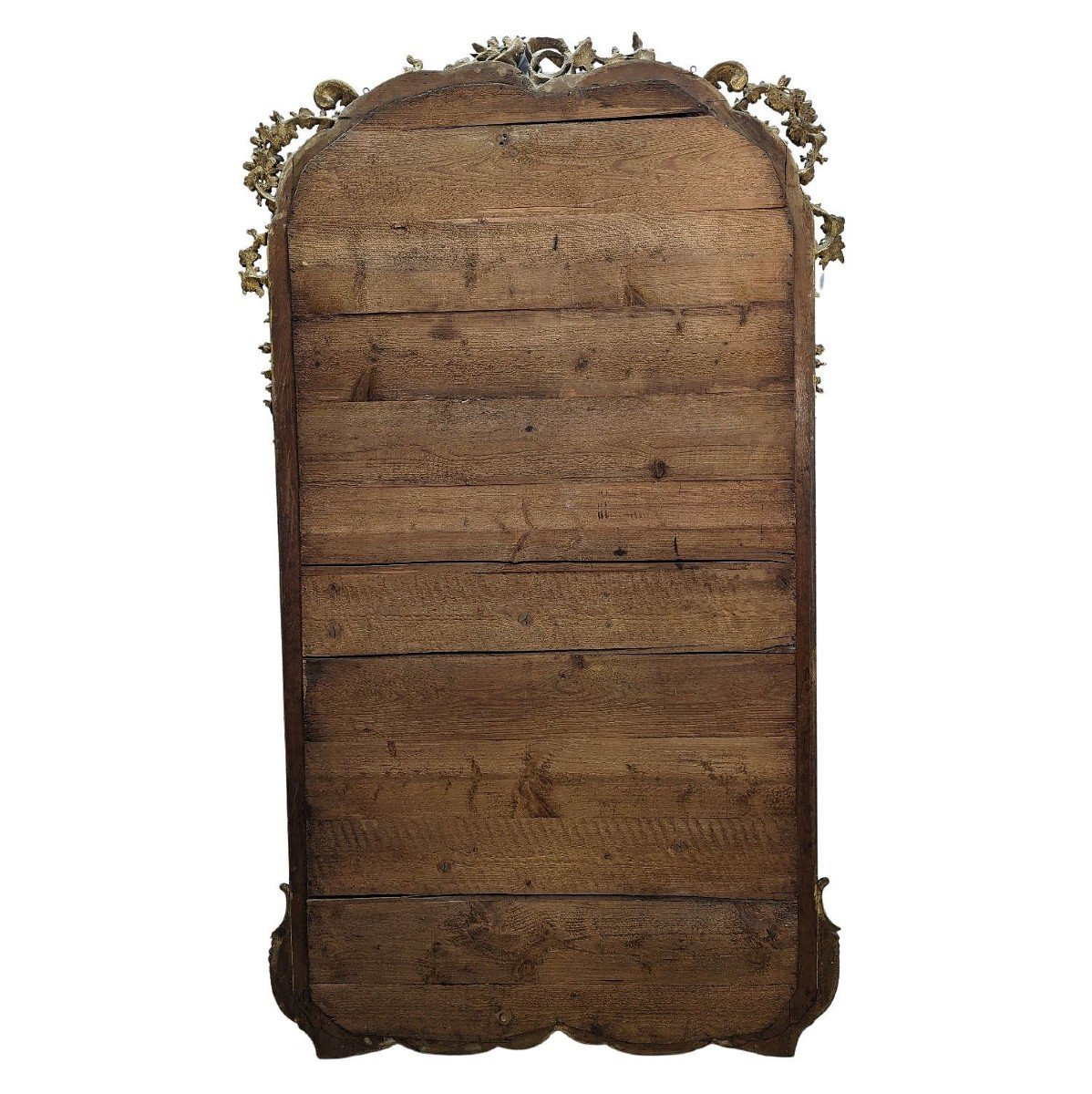 Large Mirror In Golden Wood, Napoleon III Period Gilding With Gold Leaf-photo-1