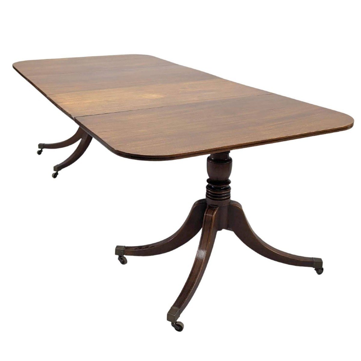 English Rectangle Table In Mahogany With Extensions That Can Make A Pair Of Consoles XIXth Century-photo-2