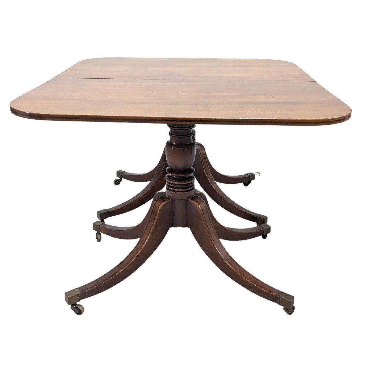 English Rectangle Table In Mahogany With Extensions That Can Make A Pair Of Consoles XIXth Century-photo-6