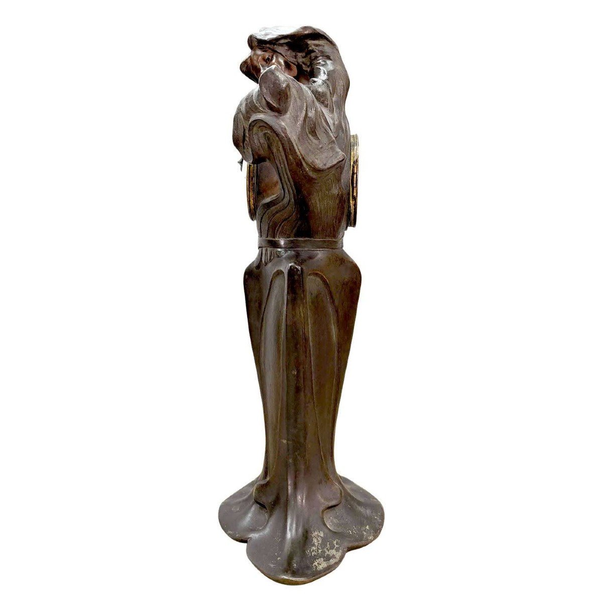 "garniture En Régule Art Nouveau  Aux Jeunes Femmes -photo-2