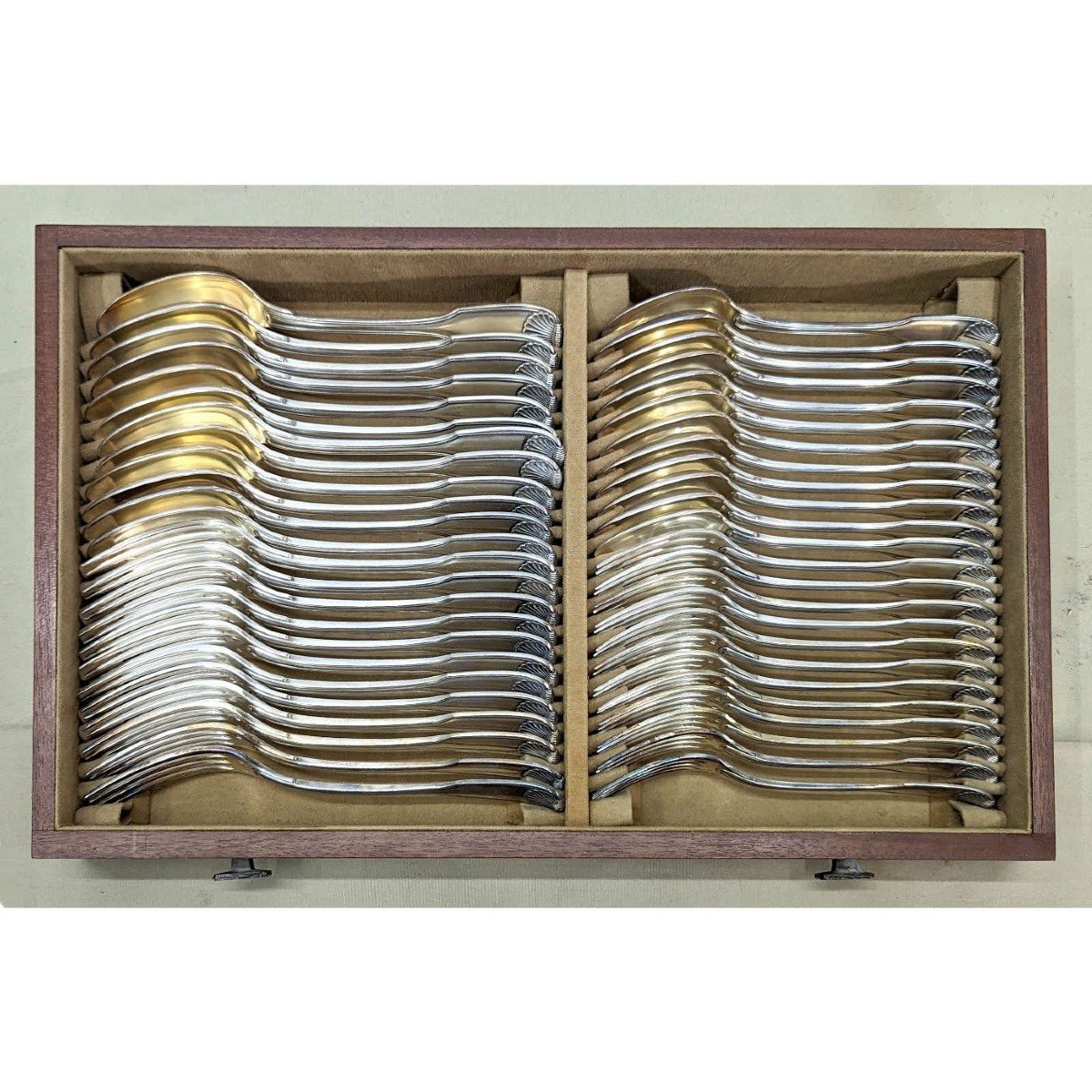 Ménagère En Métal Argenté Dans Son Coffret Maison Morlot-photo-2