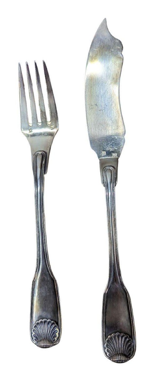 Ménagère En Métal Argenté Dans Son Coffret Maison Morlot-photo-7