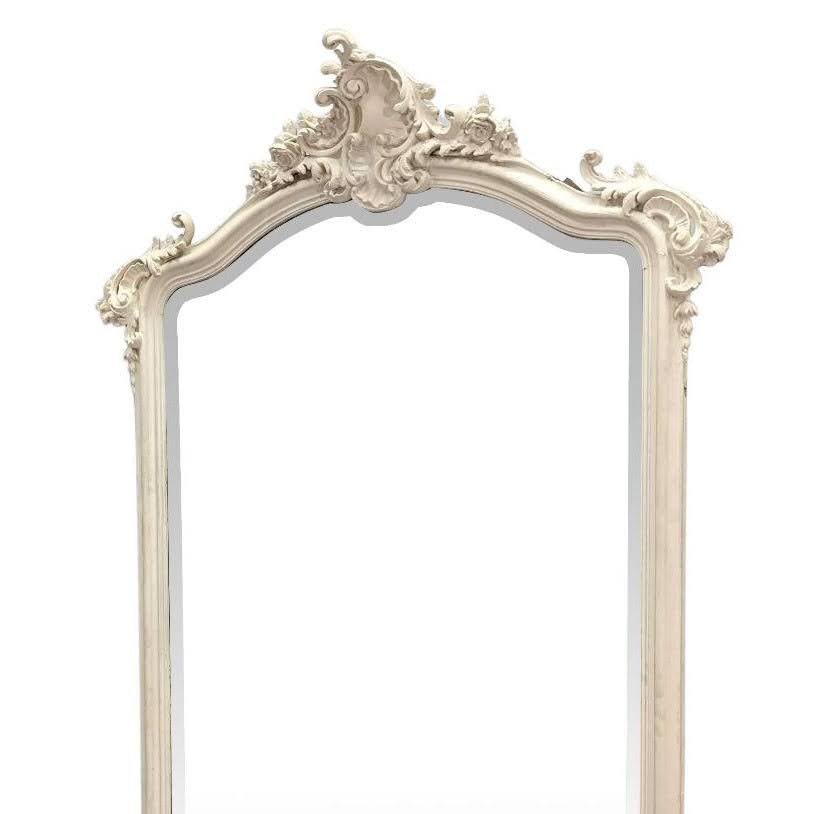 Mirror In Wood And Lacquered Stucco Louis XV Style Beveled Ice Nineteenth-photo-2