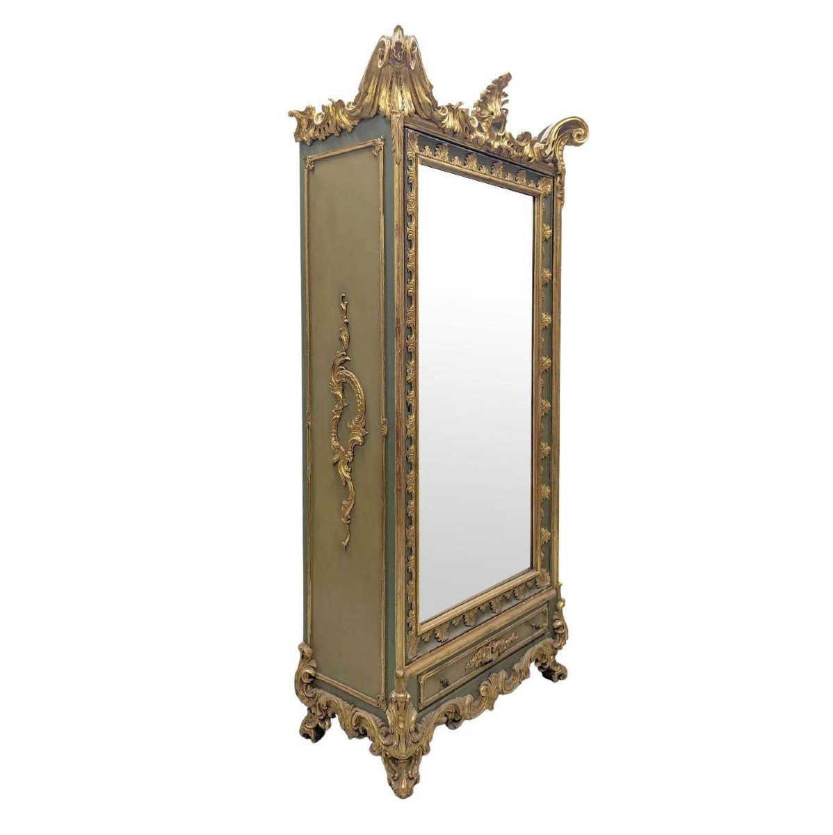 Pair Of Golden Lacquered Turinese Cabinets From The Beginning Of The Nineteenth Century.-photo-1