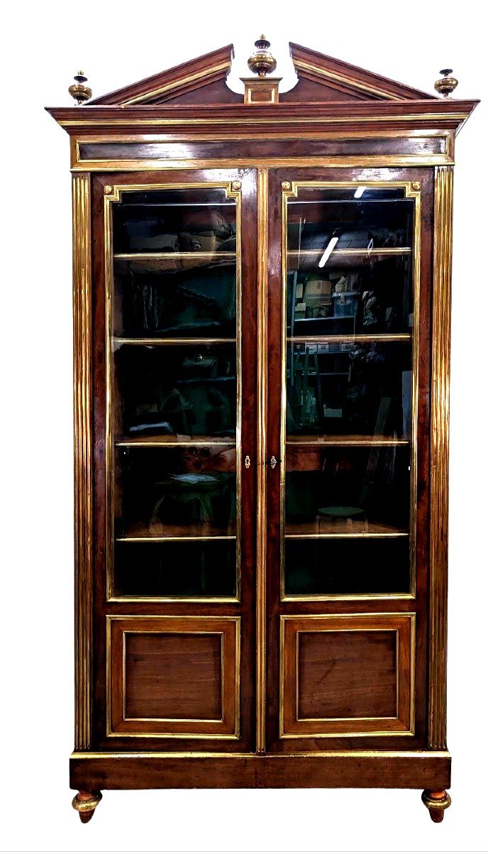 Mahogany Library Louis XVI Style Nineteenth Time