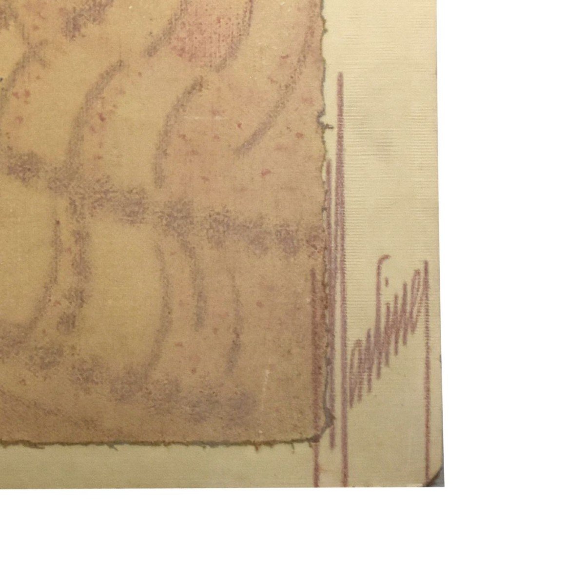 Femme Au Fusain Et Sanguine Sur Textile école Française Martinez Années 60 De Dimension 143x133-photo-4