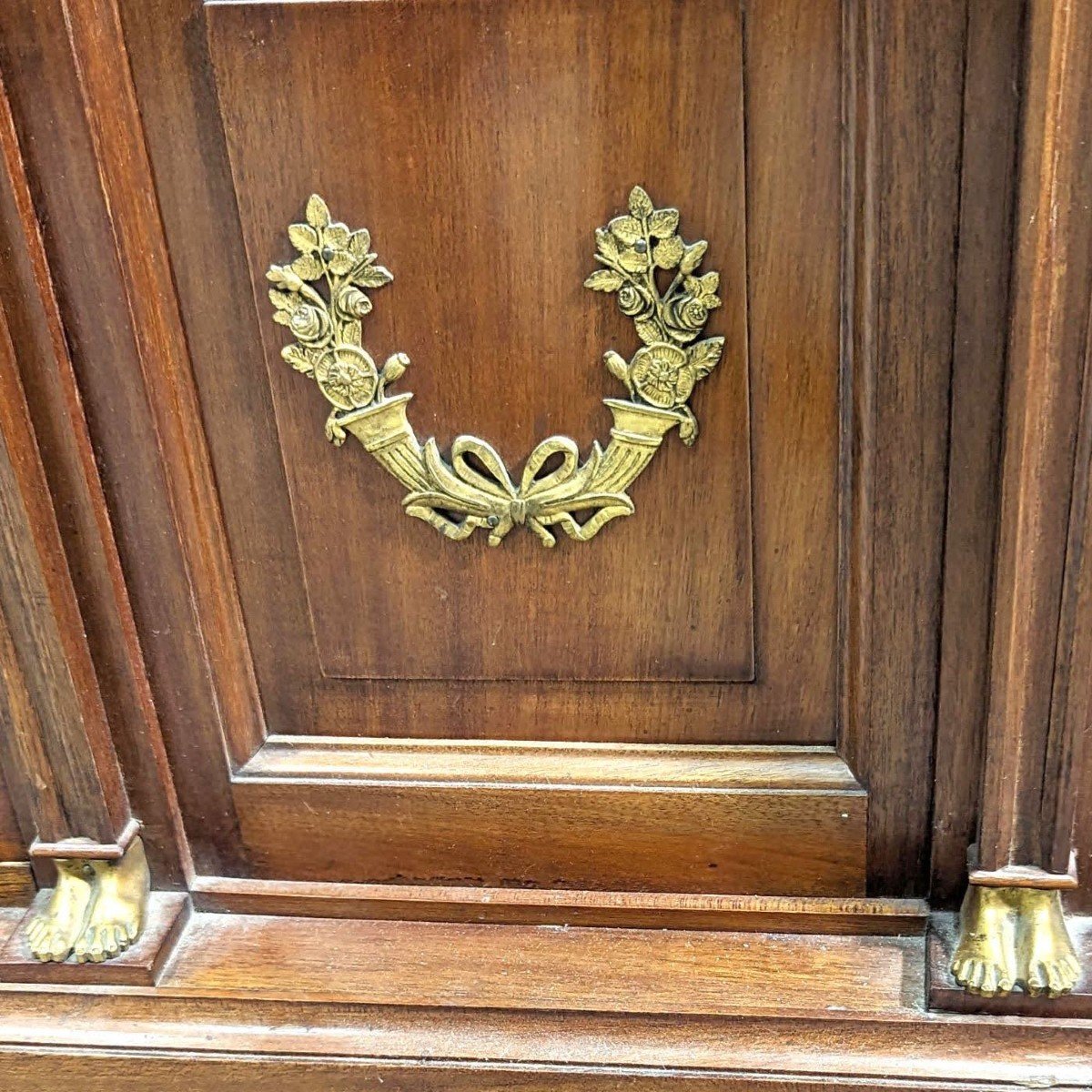Empire Style Mahogany Showcase Library Return From Egypt 1900-photo-2