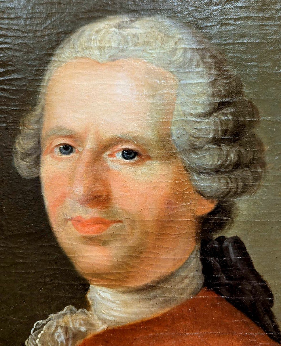 Portrait Of A French School Man From The 18th Century-photo-2