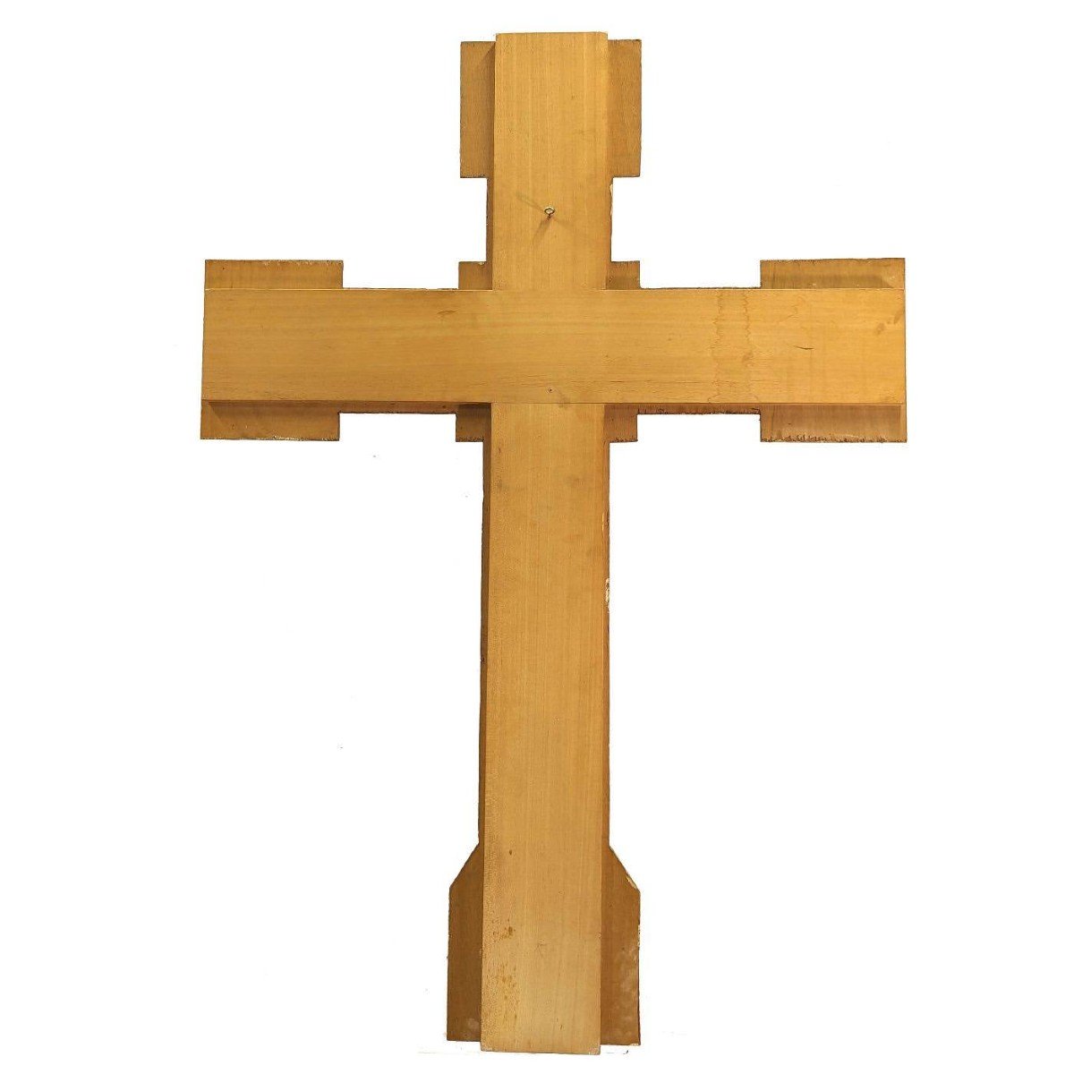 Grande Croix Peinte En Trompe l'œil à Décor De Pierres Dures -photo-6