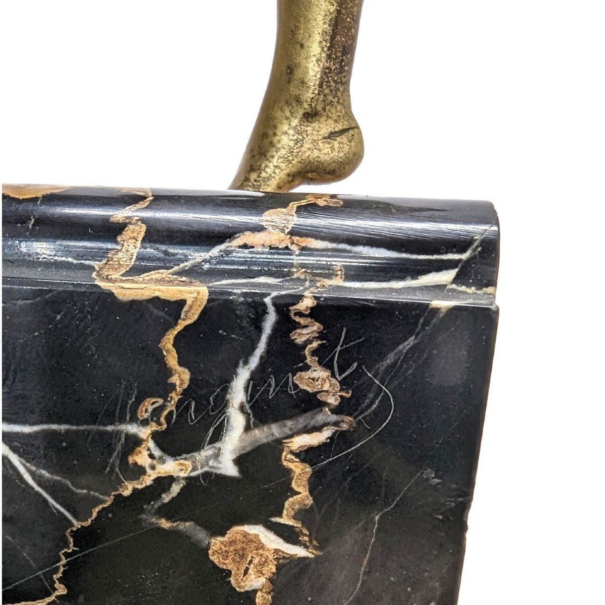 Charlotte Monginot Danseuse En Bronze Art Déco 1930 Sur Socle En Marbre  Portor  -photo-4