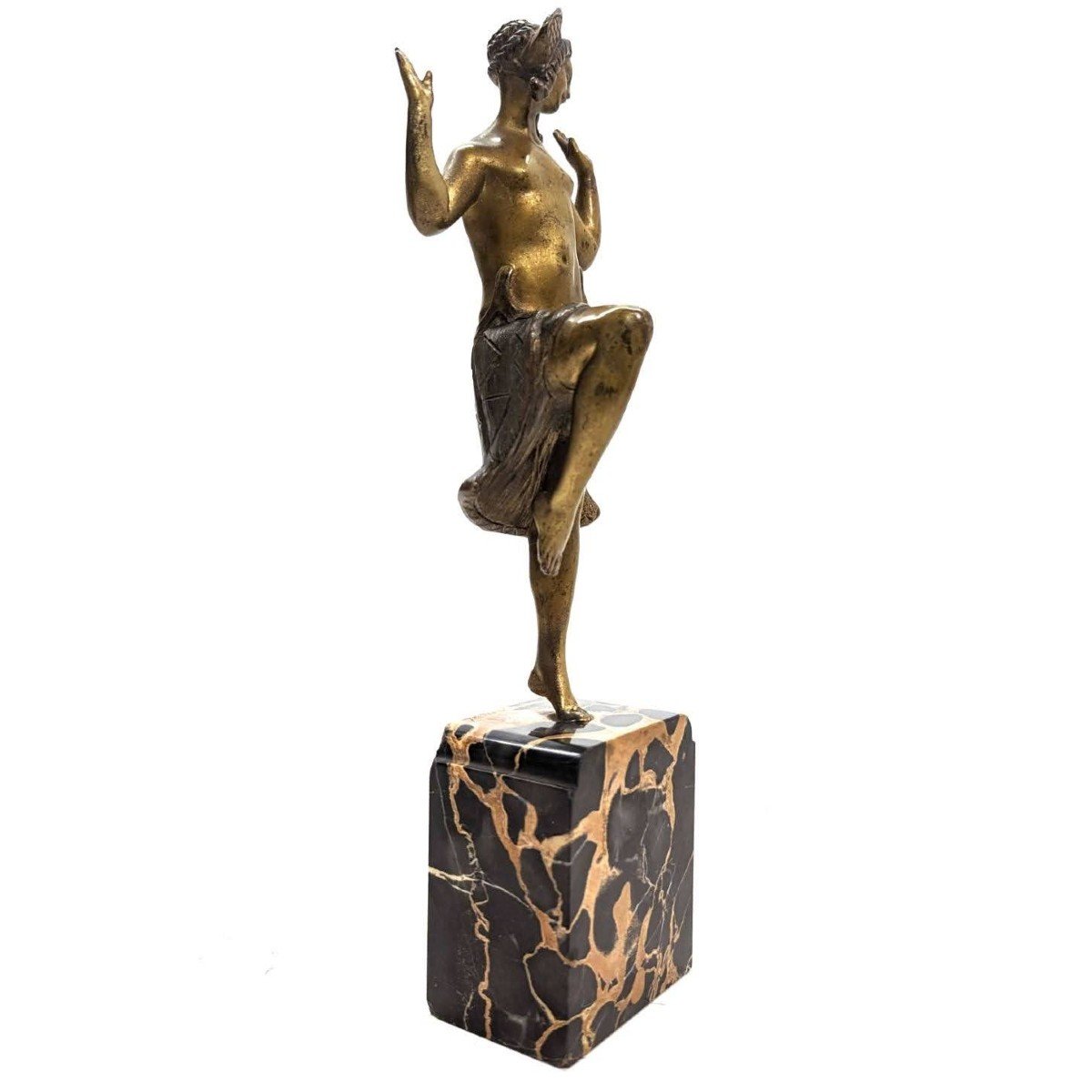 Charlotte Monginot Danseuse En Bronze Art Déco 1930 Sur Socle En Marbre  Portor  -photo-7
