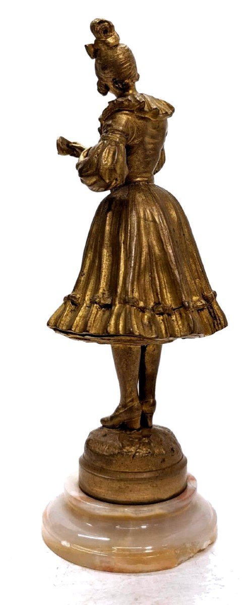 Bronze Columbine By Georges Omerth Small Chip On The Onyx Base-photo-2
