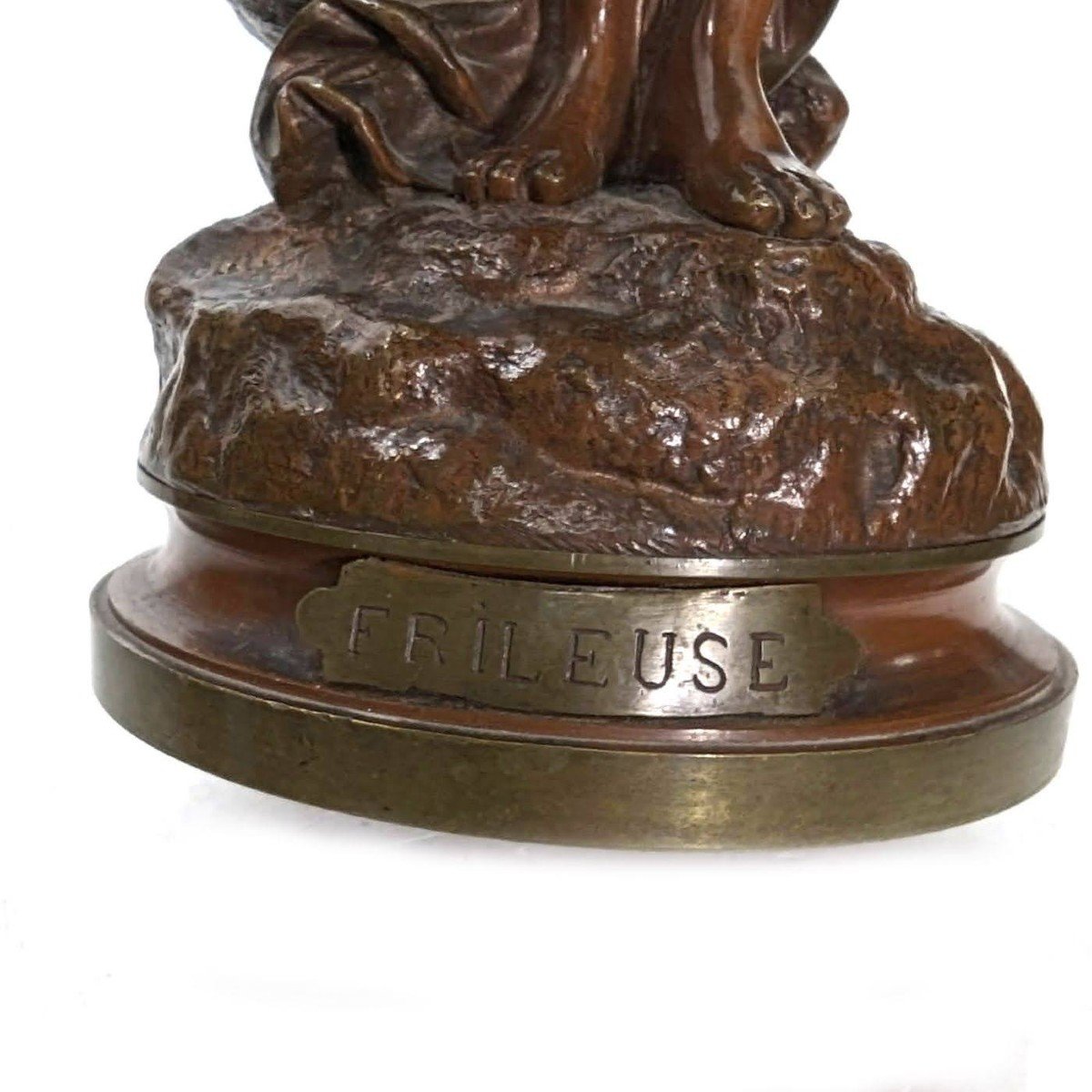 La Frileuse By Eutrope Bouret Bronze With Chocolate Patina-photo-4