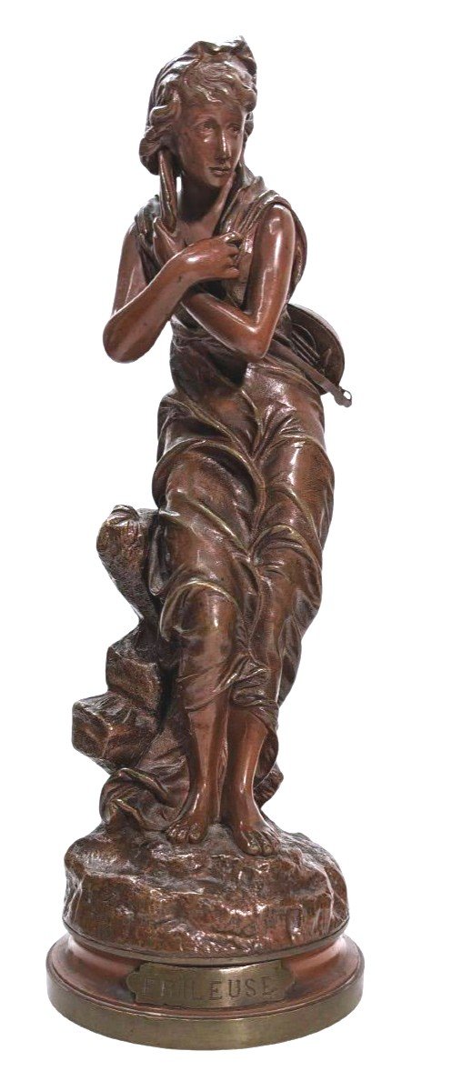 La Frileuse By Eutrope Bouret Bronze With Chocolate Patina