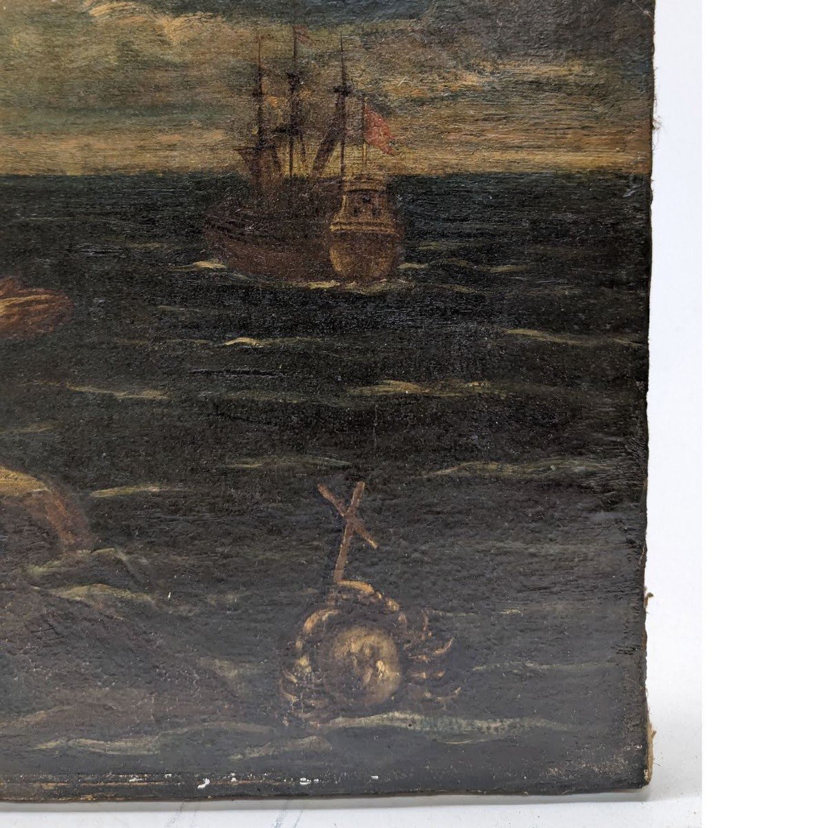 Oil On Canvas XVIIIth Marine-photo-1