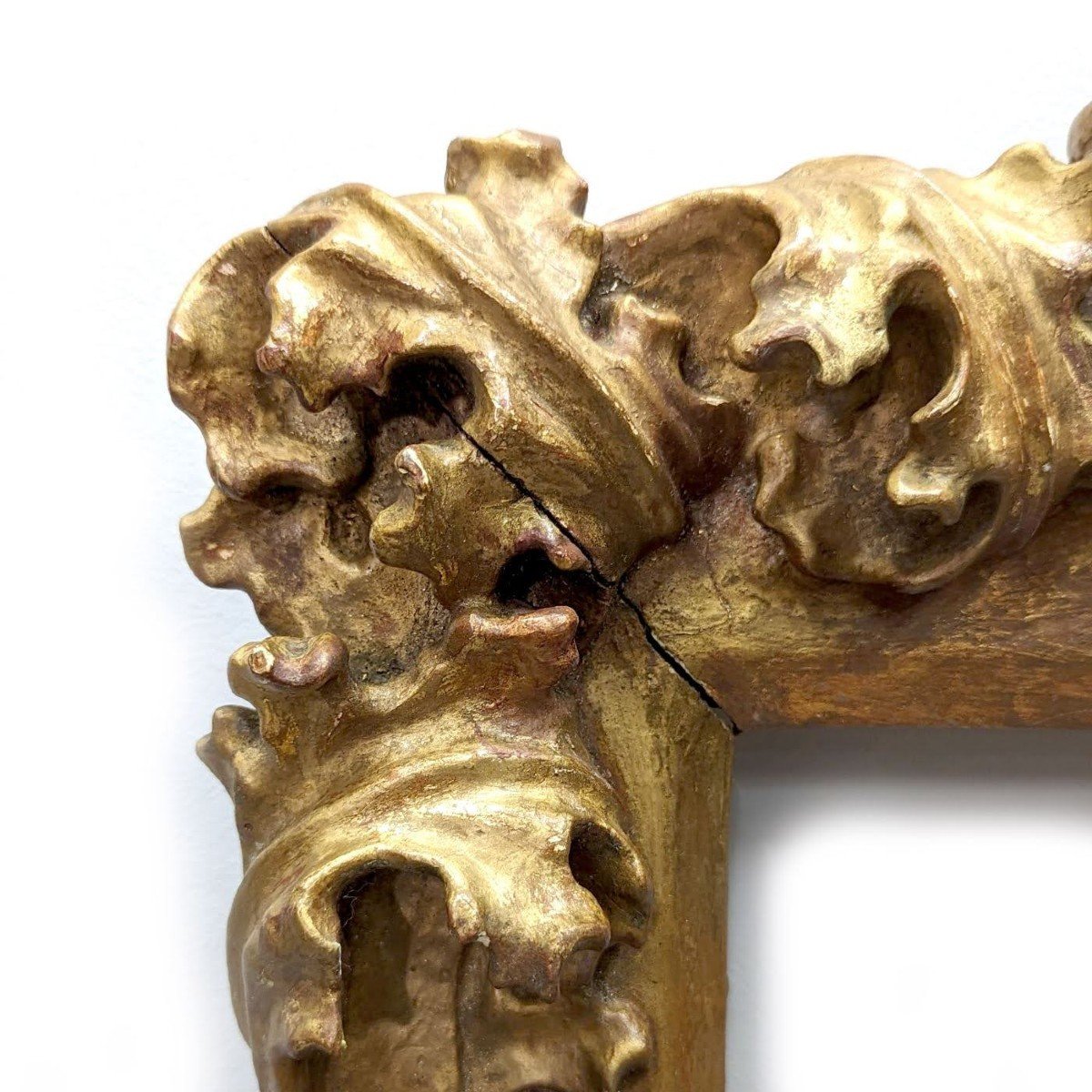 Venetian Frame In Golden Wood, 17th Century-photo-3