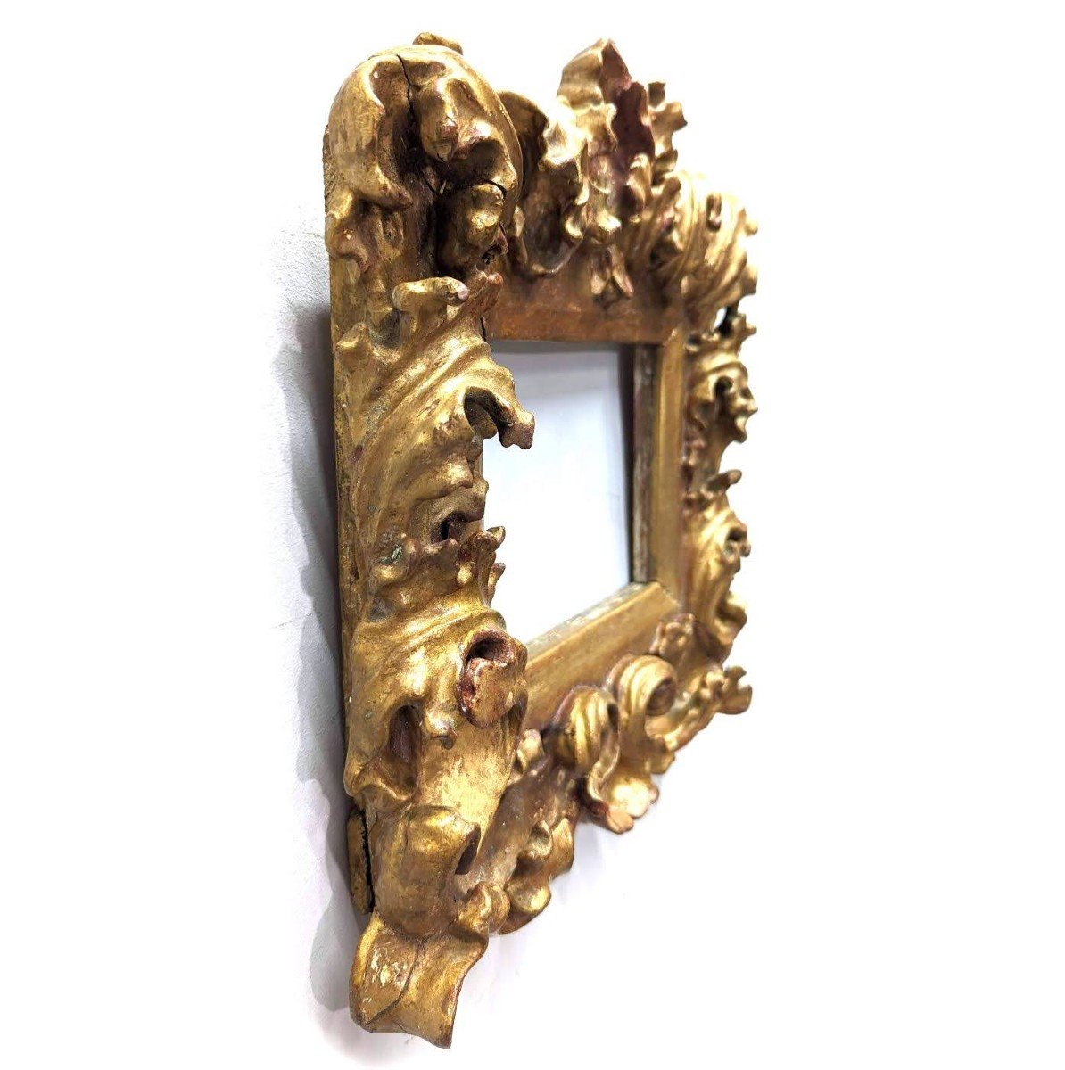 Venetian Frame In Golden Wood, 17th Century-photo-5